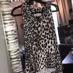 Brittany Black leopard blouse